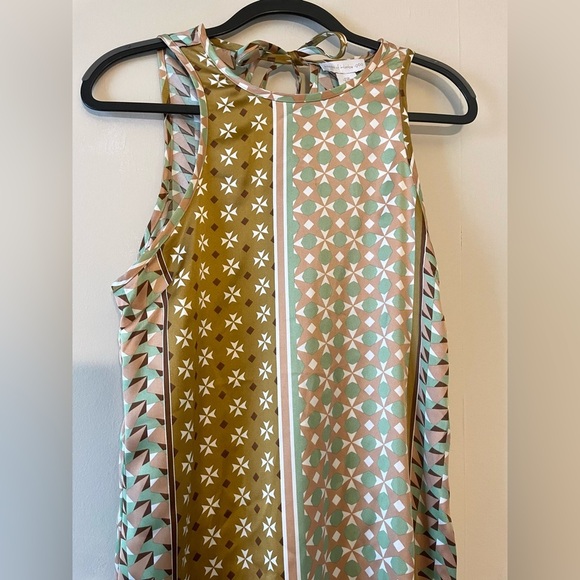 House of Harlow 1960 Revolve Sleeveless Midi Dress-Geometric-gold/Green-Size M - Picture 3 of 8